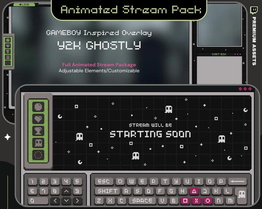 Halloween Twitch Overlay Animation Ghost Stream Pack Lofi Ghostboy Animated Full Streaming Package Spooky Cat Cozy Vtubber Bundle Chatting