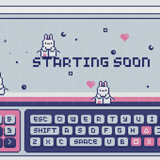 Twitch Overlay Stream Pack Animation Bunny Aesthetic Lofi Animated Full Package Cat Just Chatting Vtuber Friendly Cute Emotes Panel Alert