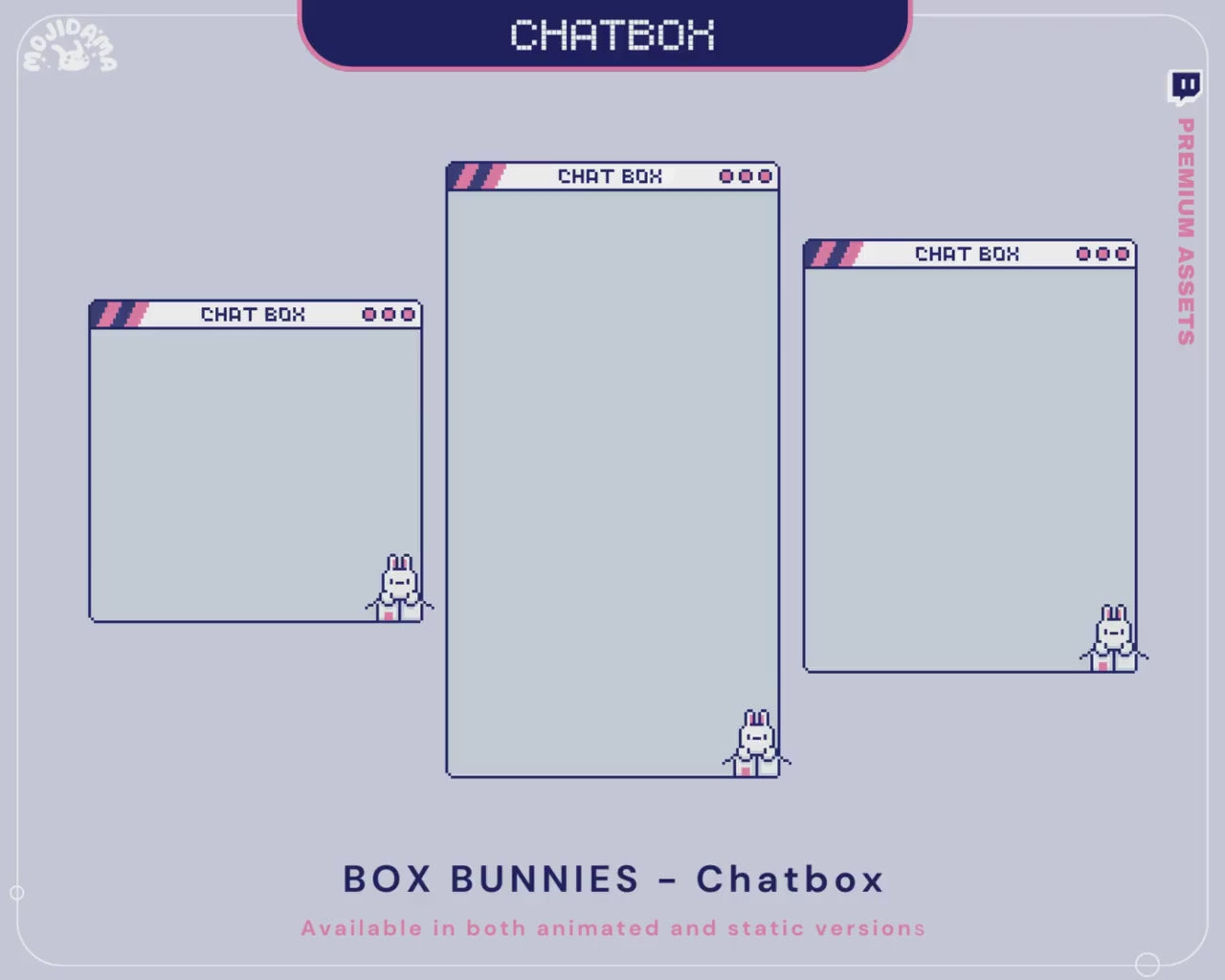 Twitch Chat Overlay Animation Bunny Chatbox Pixel Aesthetic Cute Rabbit Animated Cat Stream  Streamer Vtubber Kick Youtube Live Streaming