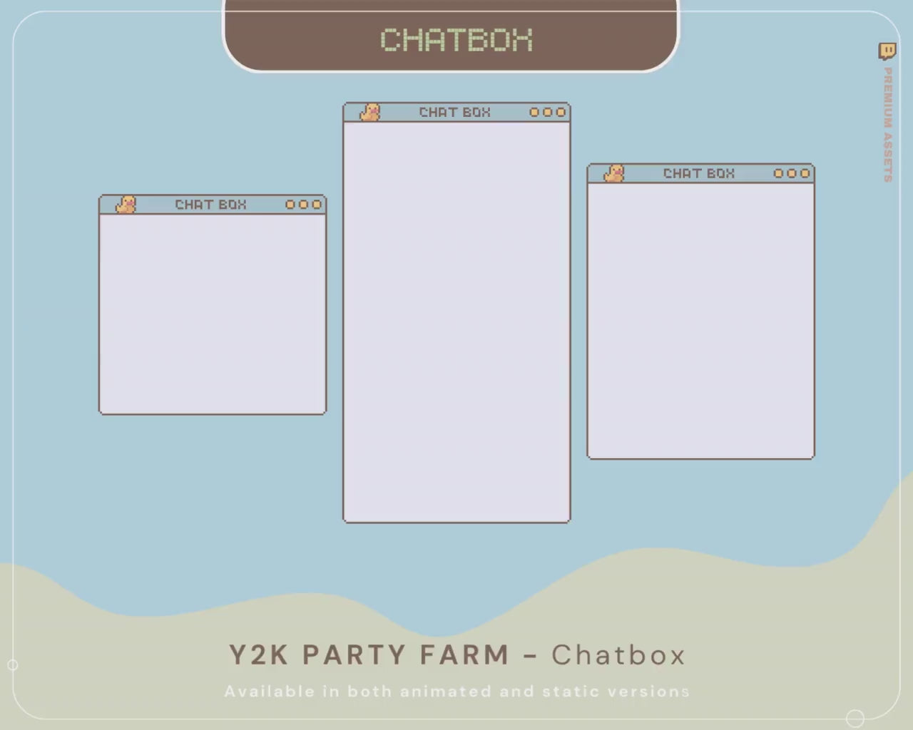 Twitch Chatbox Overlay Animation Farming Game Pixel Aesthetic Cute Duck Cat Animated Chat Stream Overlay Streamer Vtubber Kick Youtube Live