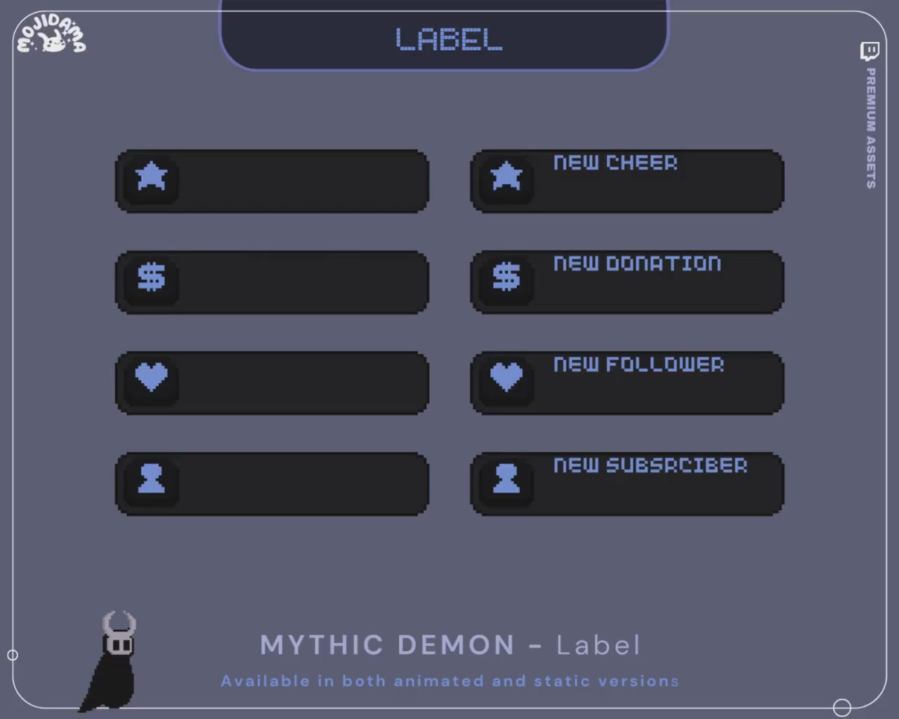 Halloween Twitch Label Ghost Animation Cute Devil Animated Stream Labels Overlay Streaming Asset Youtube Kick Chatting Gaming Vtubber Lofi
