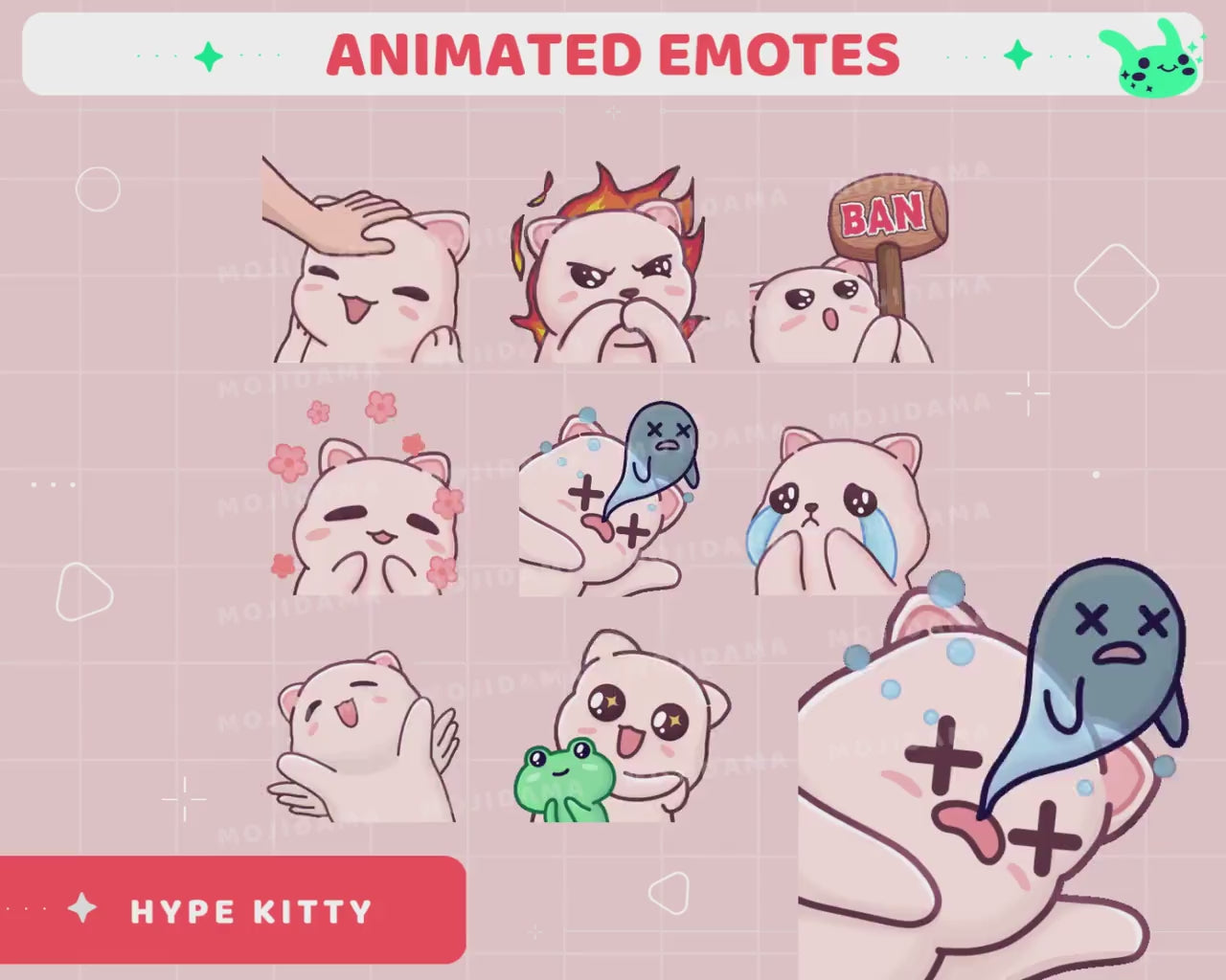Cat Emotes Animation Hype Kitty Funny Dancing Animated Cute Animal Emote Sticker Stream Dance Gg Raid Lurk Bunny Ban Sad Twitch Kick Bundle