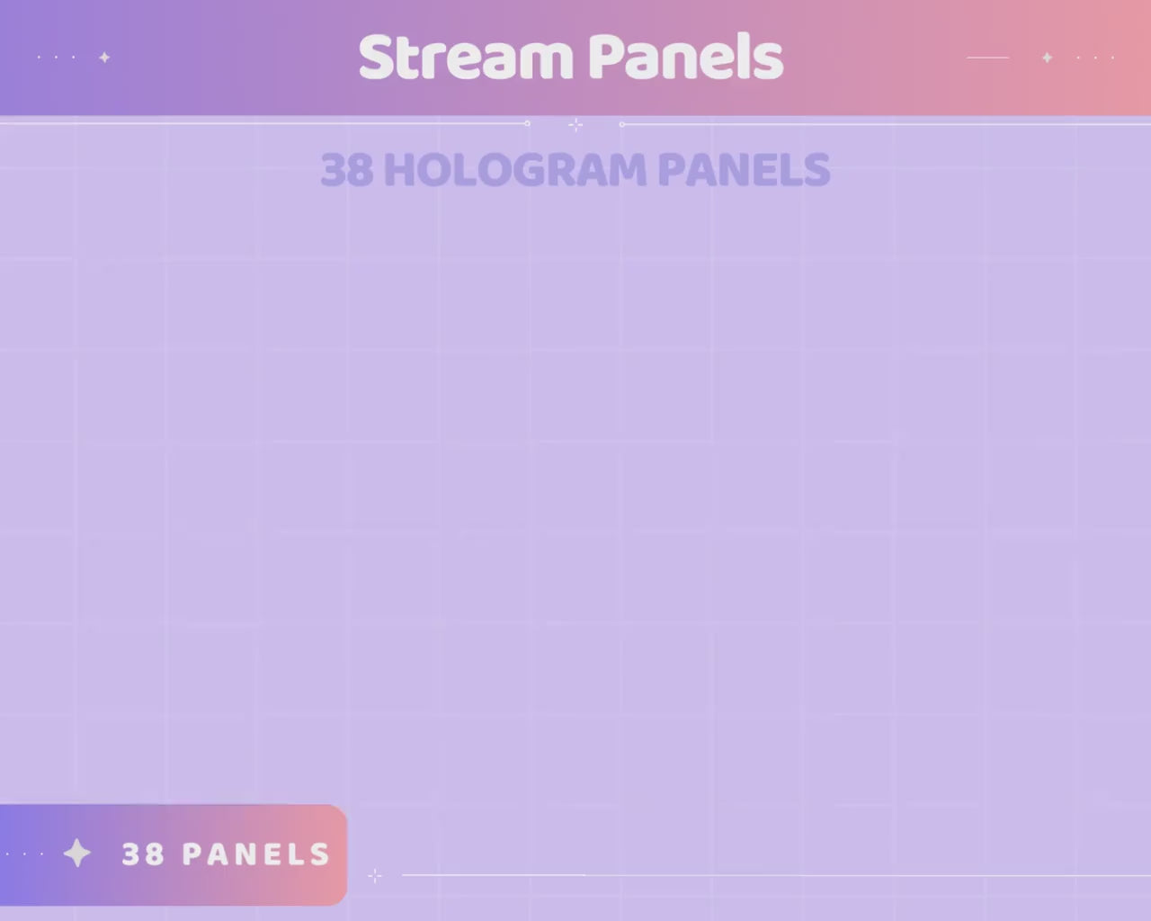 Lofi Twitch Panel Stream Hologram | Aesthetic Cute Panels Overlay Graphic Static Theme Lofi Cat Star Dark Kitty Bunny Streamer Kick