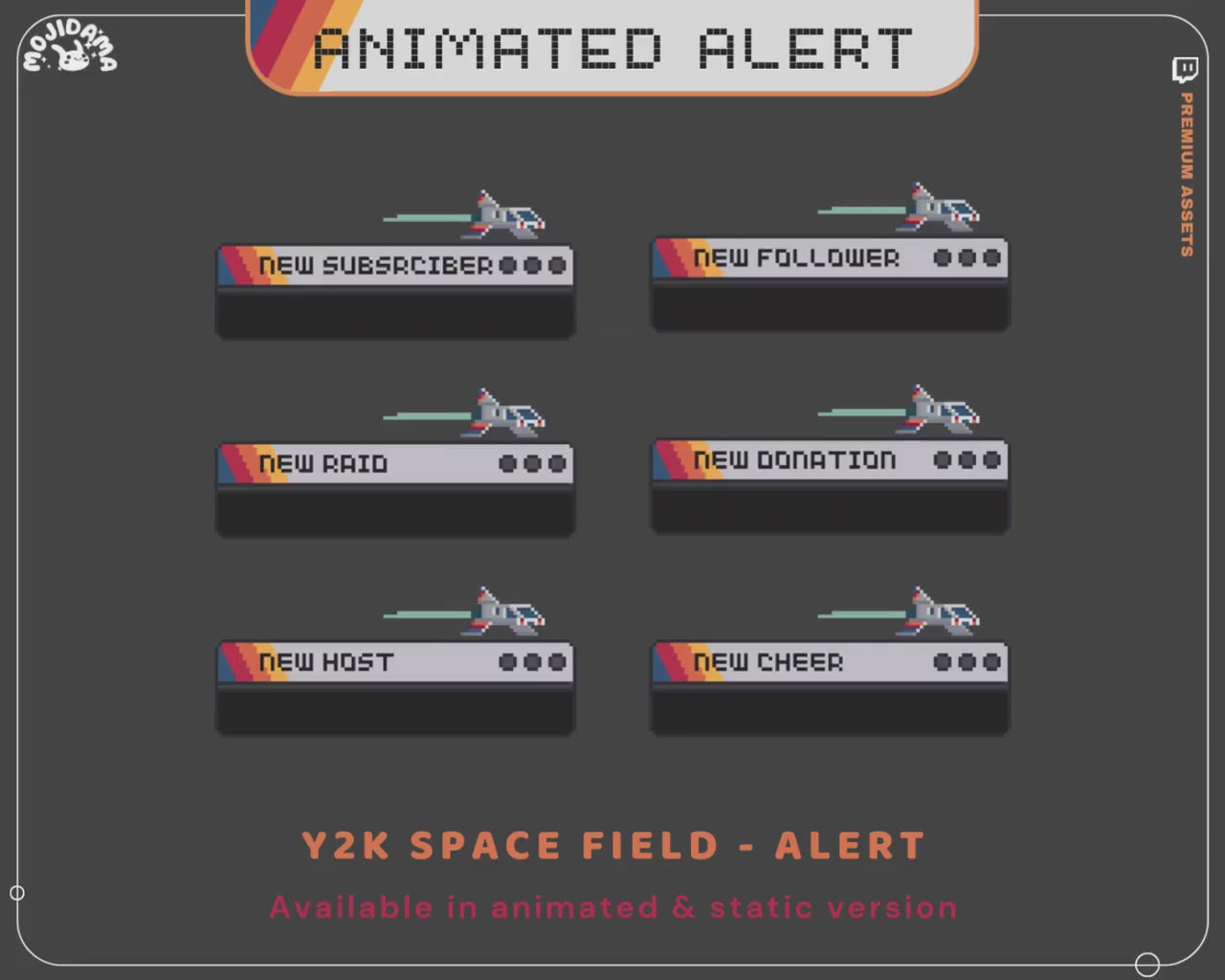 Twitch Stream Alert Animation Overlay Galaxy Space Animated Alerts Star Moon Cute Streaming Twitch Kick Youtube Vtubber Funny New Donation