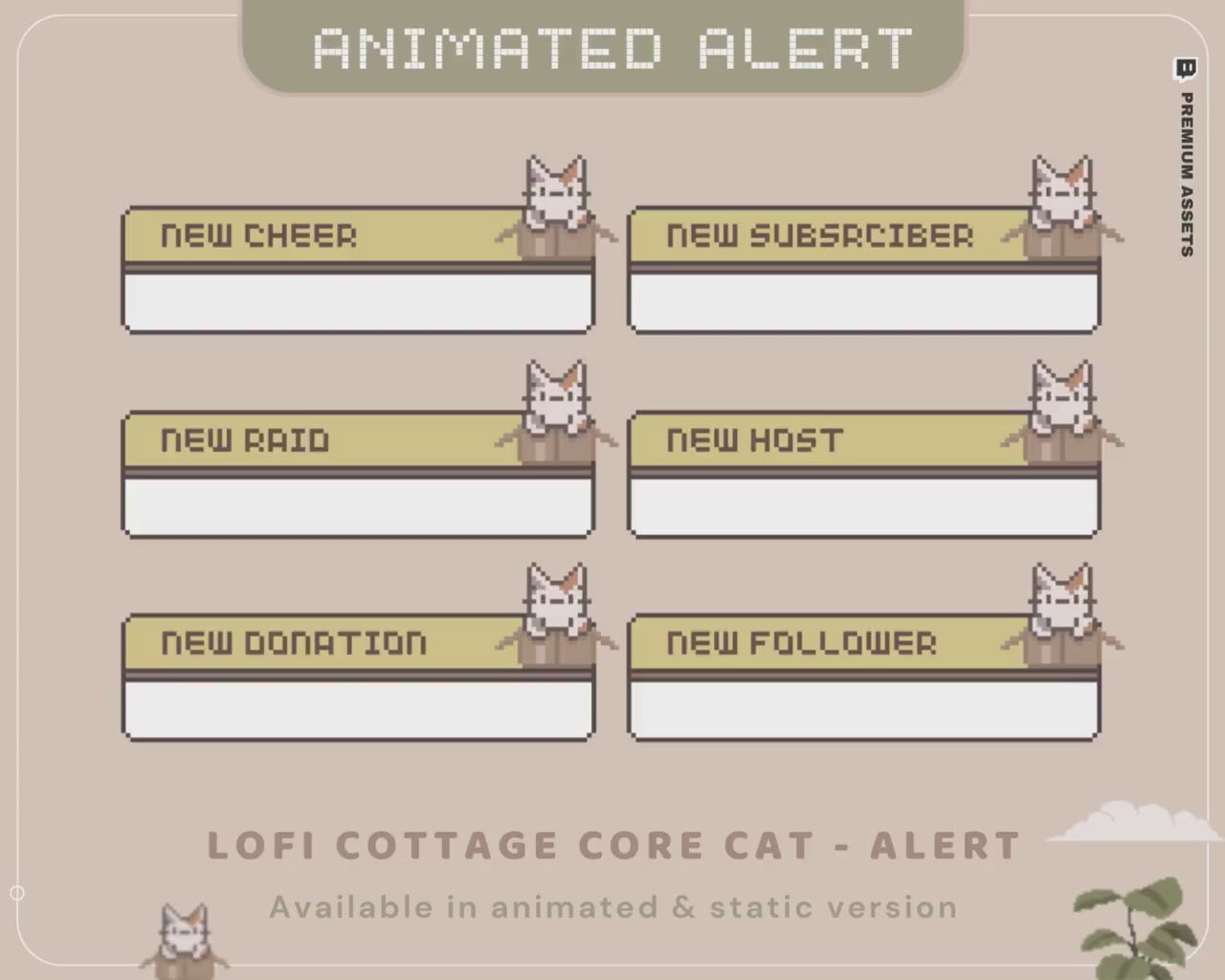 Twitch Alert Animation Overlay Animated Cat Stream Alerts Cute Kitty Streaming Twitch Kick Youtube Pixel Funny Cats New Raid Donation Cheer